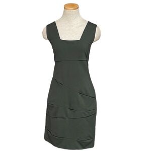 Vince Camuto Dress Olive Green Sleeveless Square Neck Size 8